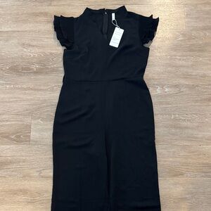 Elegant Black Ruffle Sleeve Jumpsuit